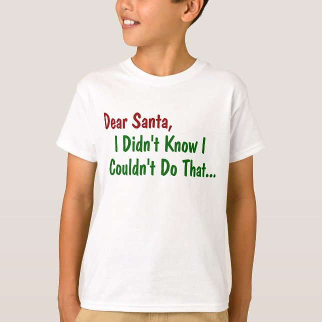 Kära tomte, jag visste inte att jag inte kunde gör t-shirt (Framsida)
