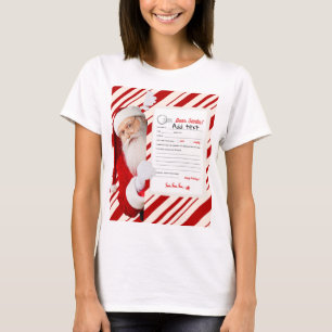 Kära Tomte Julbrev Röd Godisrandig T Shirt