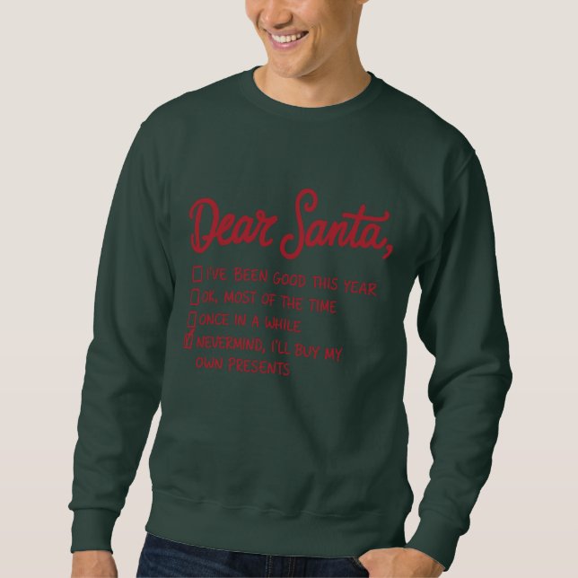 Kära Tomte - Juldesign Lång Ärmad Tröja (Framsida)