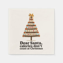 🎄 Kära Tomte... Kalorier Räknas Inte Servetter 🎅