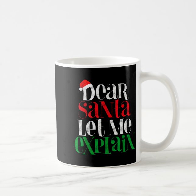 Kära tomte låt mig förklara rolig julpyjamas kaffemugg (Höger)