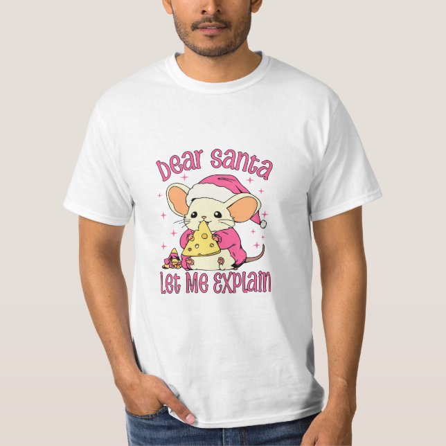 Kära tomte, låt mig förklara t shirt (Framsida)