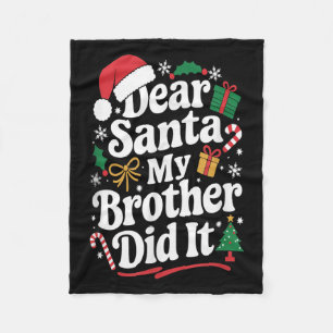 Kära Tomte Min Bror Gjorde Det Julhumor Fleecefilt