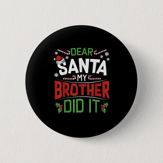 Kära tomte Min bror gjorde det roliga julen Knapp (Framsida)