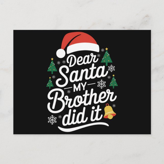 Kära Tomte Min Bror Gjorde Det Roliga Julen  Vykort (Framsida)