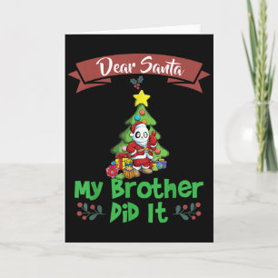 Kära Tomte Min Bror Gjorde Det Syskon Jul Kort