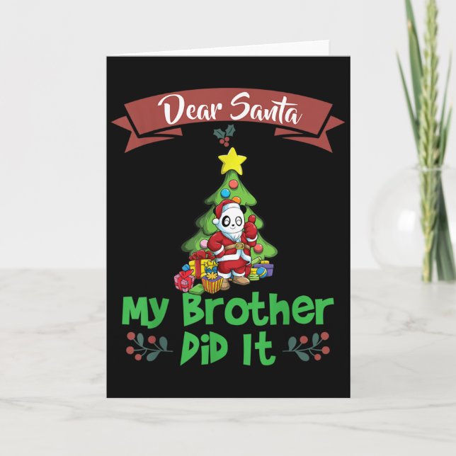 Kära Tomte Min Bror Gjorde Det Syskon Jul  Kort (Framsida)