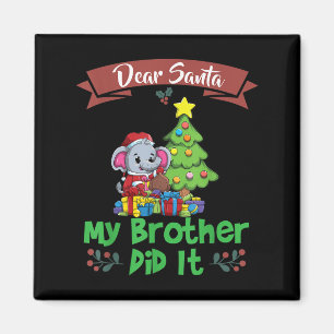 Kära Tomte Min Bror Gjorde Det Syskon Jul Magnet