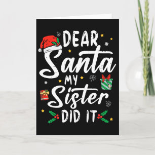 Kära Tomte Min syster gjorde det Flickor Barn Pojk Kort