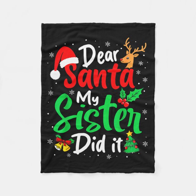 Kära tomte Min syster gjorde det jul rolig bror Fleecefilt (Framsidan)