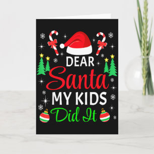Kära Tomte Mina Barn Gjorde Det Matchande Jul Fami Kort