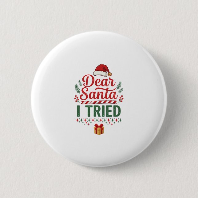 Kära Tomte Prövat Julhatt Presentlåda Knapp (Framsida)