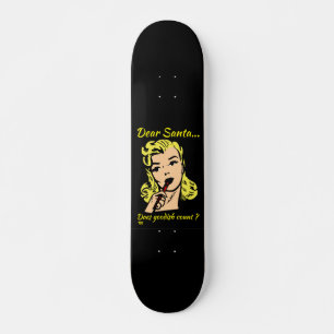 KÄRA TOMTE.. RÄKNAR GOTT NOG ? rolig jul Mini Skateboard Bräda 18,5 Cm