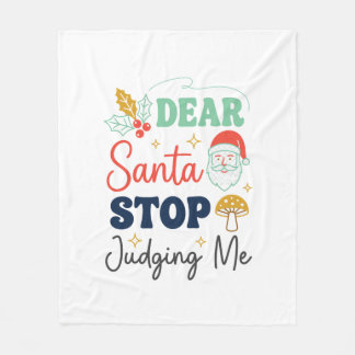 Kära Tomte Sluta Döma Mig Jul Svamp Holly Fleecefilt