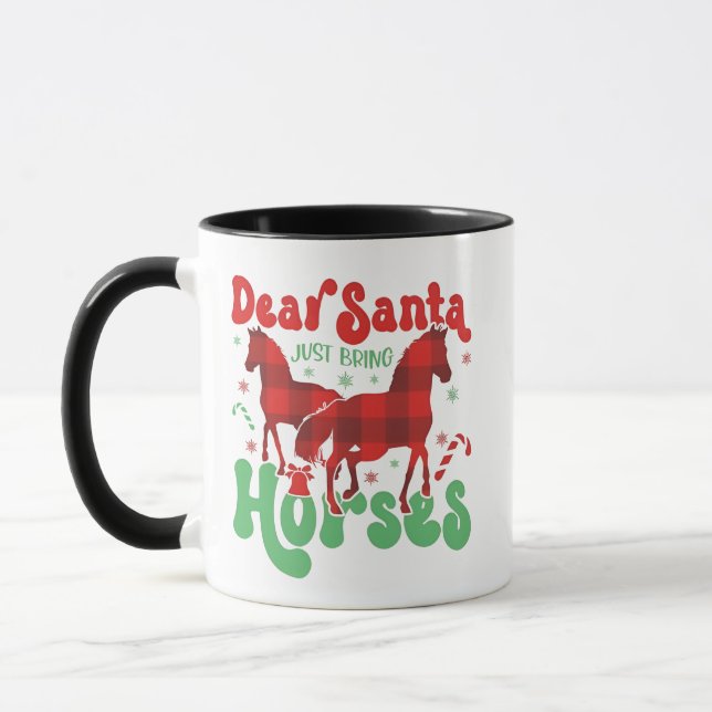 Kära Tomte Ta Med Hästarna Rolig Jul  Mugg (Vänster)