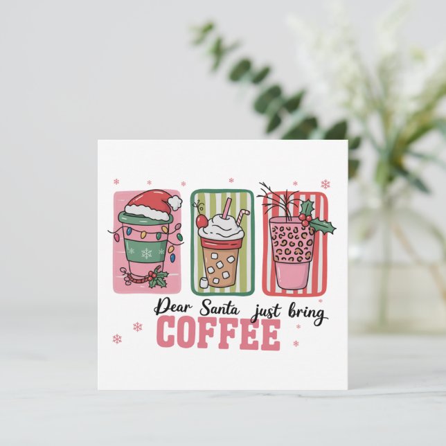 Kära Tomte Ta Med Kaffet Jul Förberedande Xmas Julkort (Stående Fram)