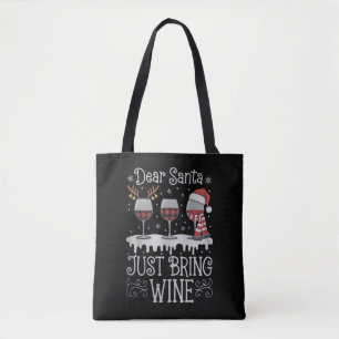 Kära Tomte Ta Med Vin Xmas Drickfest Tygkasse