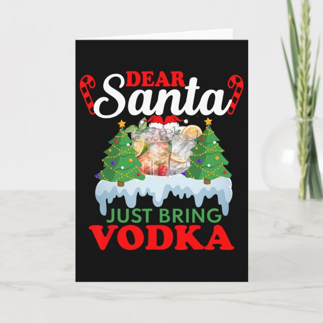 Kära Tomte Ta Med Vodka Familje Jul Match Kort (Framsida)
