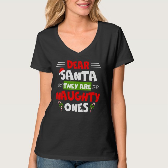 Kära tomten, de är stygga julklapp G T Shirt (Framsida)