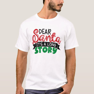 Kära tomten, det är en lång story-fin jul t shirt