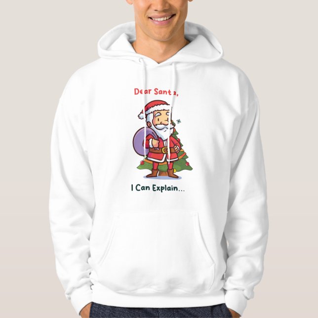 Kära Tomten, jag kan förklara - Lustig jul Hoodie (Framsida)