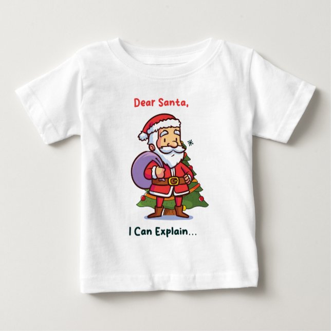 Kära Tomten, jag kan förklara - Lustig jul T Shirt (Framsida)