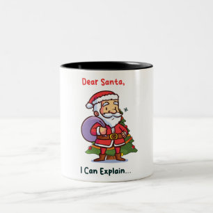 Kära Tomten, jag kan förklara - Lustig jul Två-Tonad Mugg