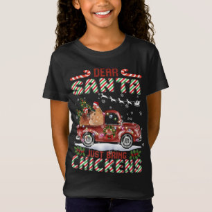 Kära tomten, ta med chickens Santa Farm Red Truc T Shirt