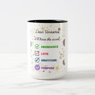 Kära Universe Mugg-I har det vanliga Två-Tonad Mugg