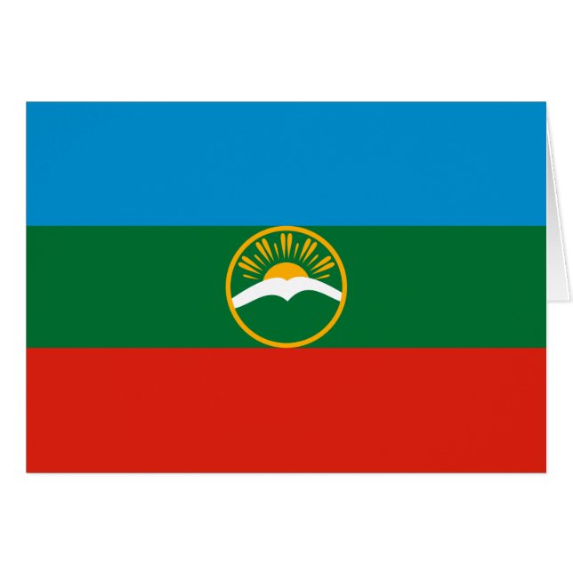 Karachajen-Tjerkessiens flagga Hälsningskort (Framsidan Horizontal)