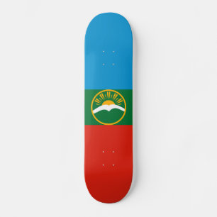Karachajen-Tjerkessiens flagga Mini Skateboard Bräda 18,5 Cm