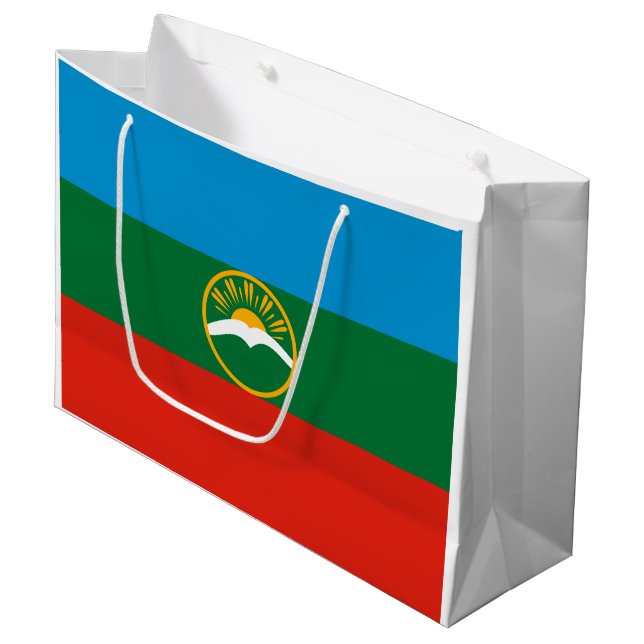 Karachay Cherkessia Flagga (Framsidan Vinklad)