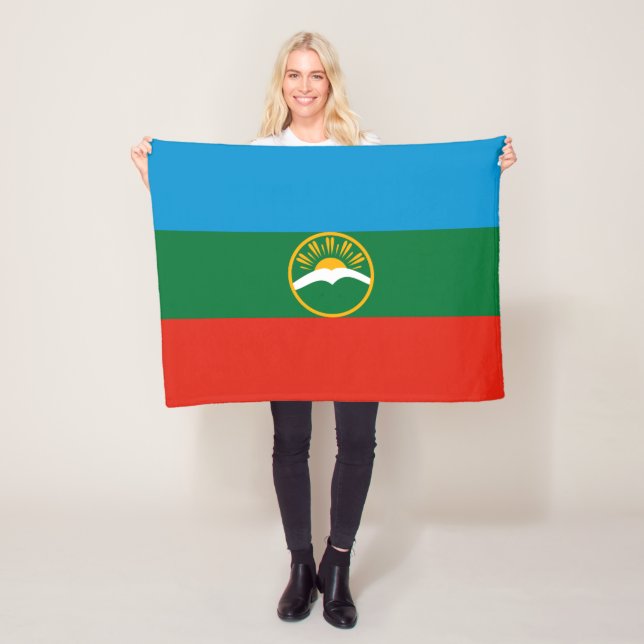 Karachay Cherkessia Flagga Fleecefilt (På plats)