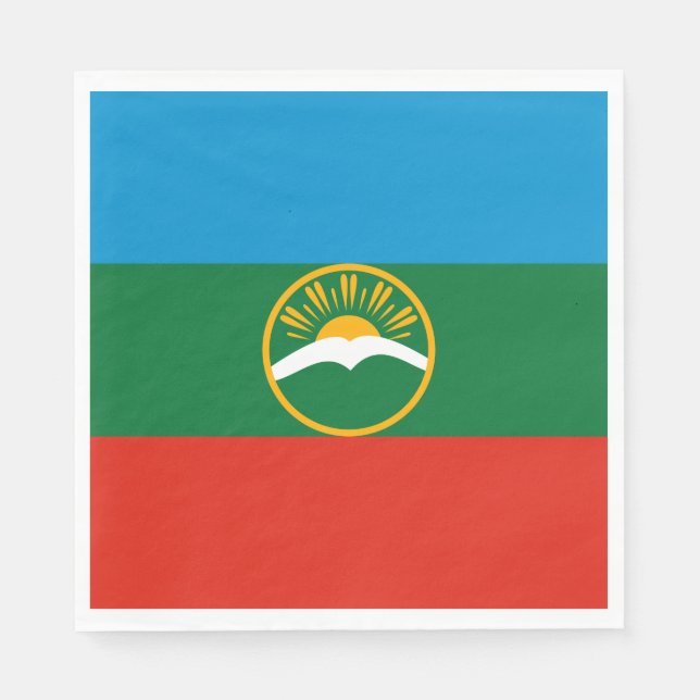 Karachay Cherkessia Flagga Pappersservett (Framsidan)