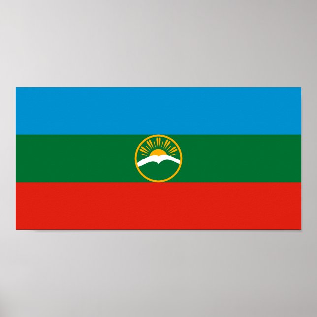 Karachay Cherkessia Flagga Poster (Framsidan)