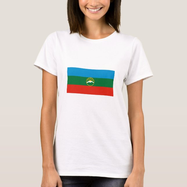 Karachay Cherkessia Flagga T Shirt (Framsida)