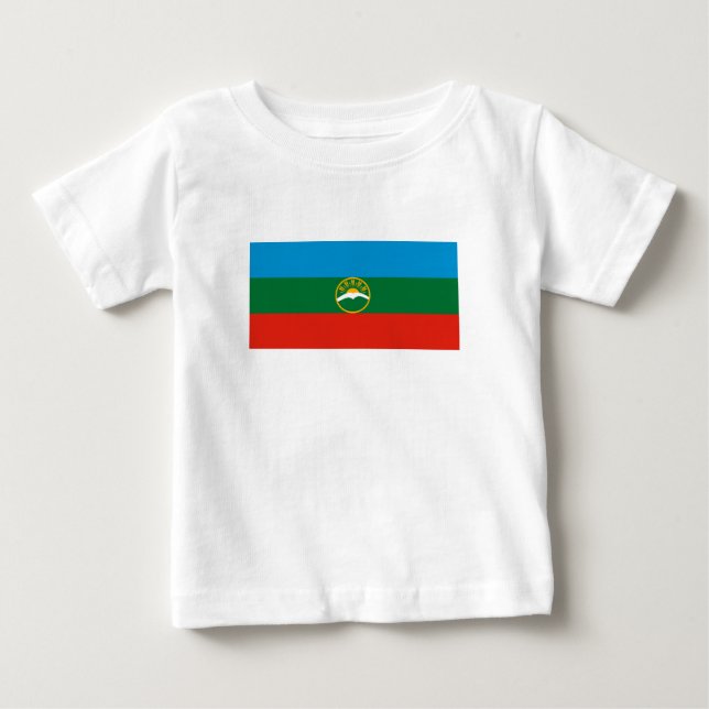 Karachay Cherkessia Flagga T Shirt (Framsida)