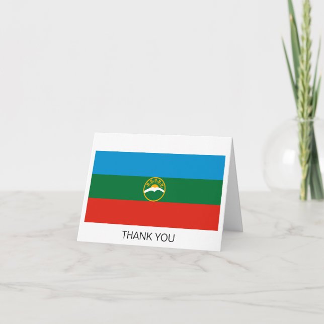 Karachay Cherkessia Flagga Tack Kort (Framsida)