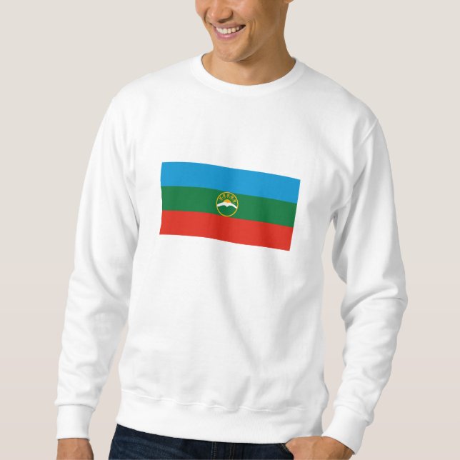 Karachay-Tjerkessiens flagga Lång Ärmad Tröja (Framsida)