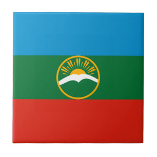 Karachay-Tsjerkessiens flagga Kakelplatta
