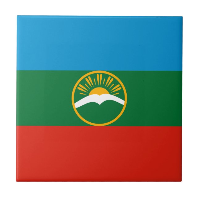 Karachay-Tsjerkessiens flagga Kakelplatta (Framsidan)