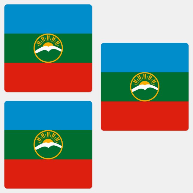 Karachay-Tsjerkessiens flagga Klistermärke (Grupp)