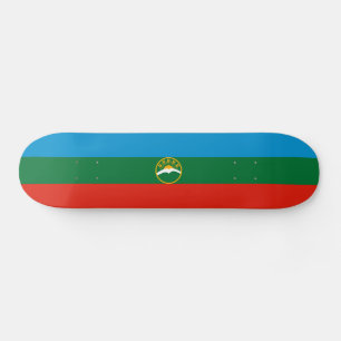 Karachay-Tsjerkessiens flagga Mini Skateboard Bräda 18,5 Cm