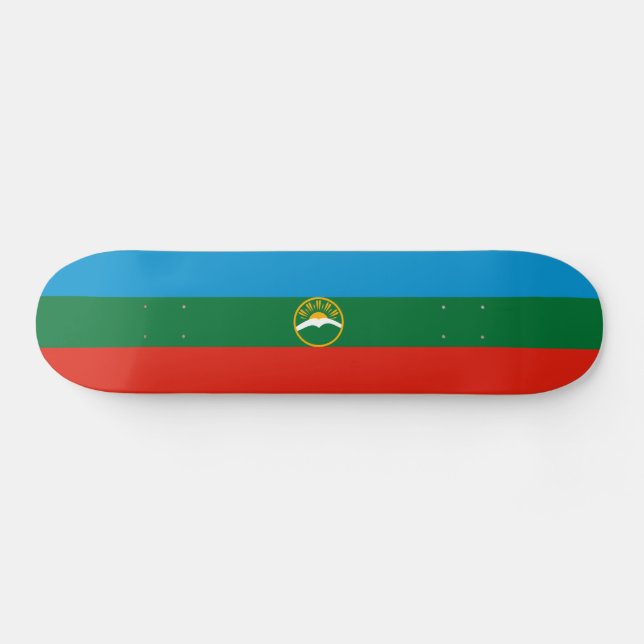 Karachay-Tsjerkessiens flagga Mini Skateboard Bräda 18,5 Cm (Horz)