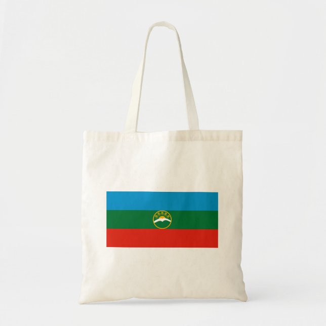 Karachay-Tsjerkessiens flagga Tygkasse (Framsidan)