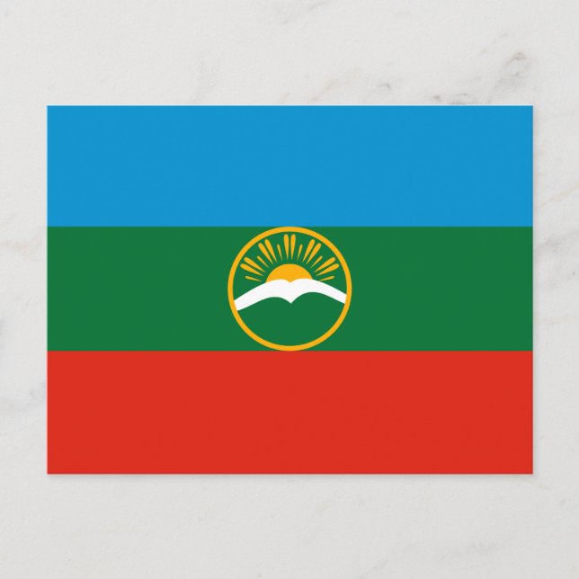 Karachay-Tsjerkessiens flagga Vykort (Framsida)