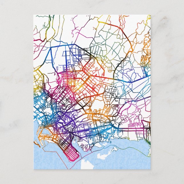 Karachi Pakistan City Karta Vykort (Framsida)