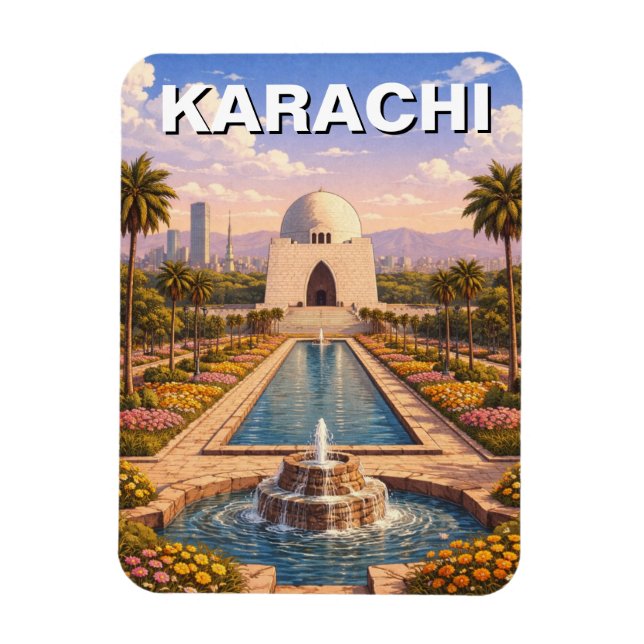 Karachi Pakistan Resa Magnet (Vertikal)