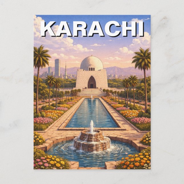 Karachi Pakistan Resa Vykort (Framsida)