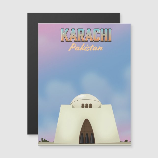 Karachi Pakistan resemotiv affisch (Fram/baksida)